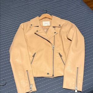 Anthropologie Cream Leather Jacket